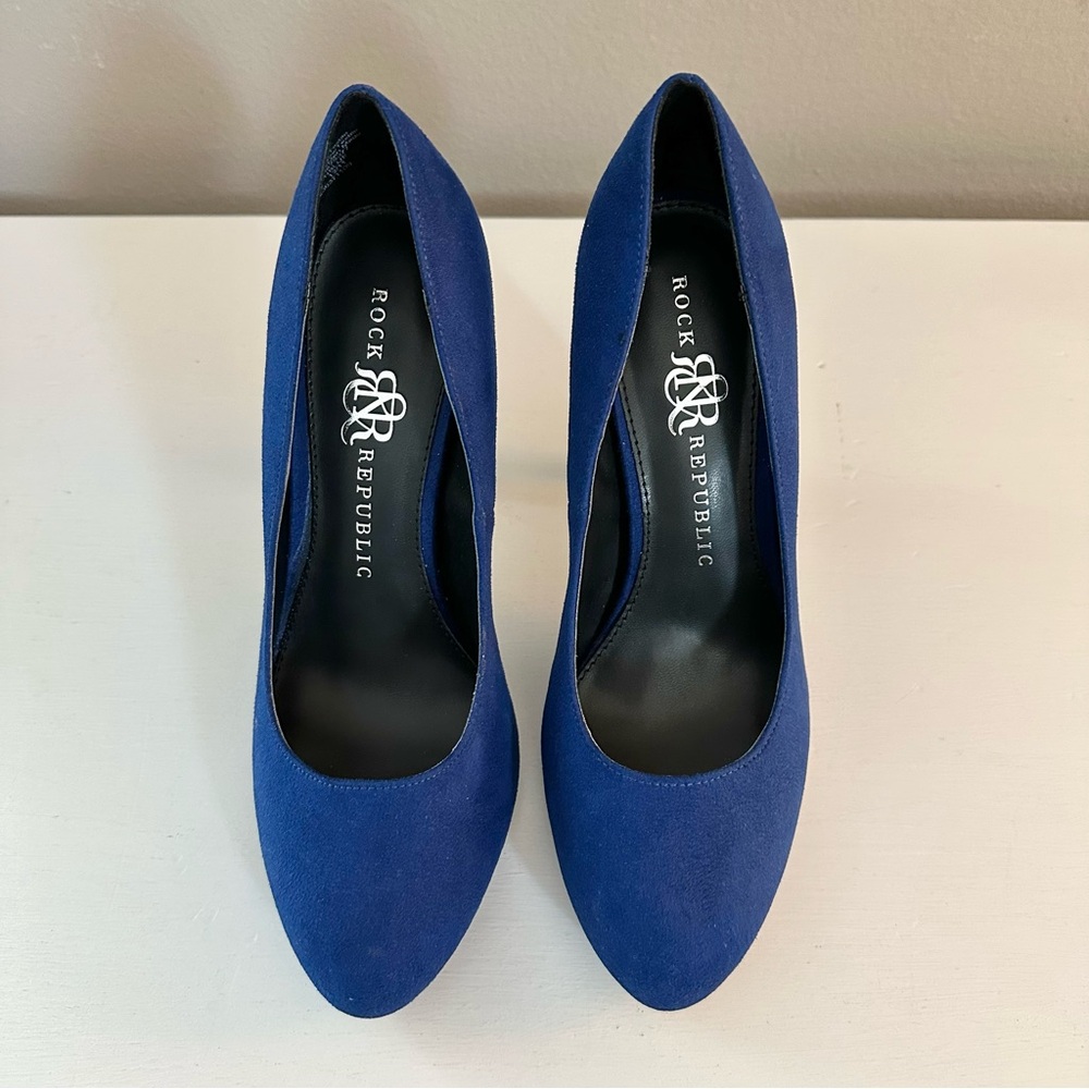 Rock & Republic Blue Suede 4” High Heel Shoes - Picture 4 of 7